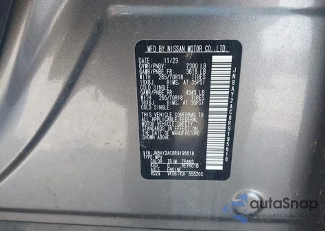 2024 Nissan Armada Sv 2Wd from USA, damaged, VIN JN8AY2AC8R9195618